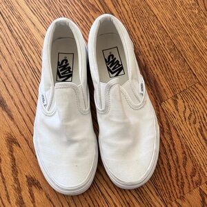 Vans Ladies Classic White Slip-On Sneakers